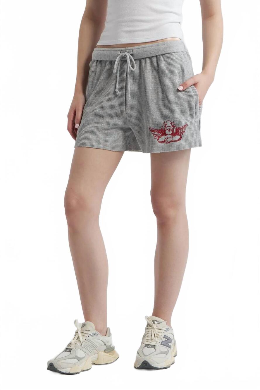 NEW BOYS LIE girls rule boys drool basic short in heather grey
